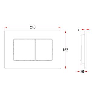 Кнопка смыва Veconi FLUSH V8, FLV8-W, 240х162х7, пластик, белый глянец
